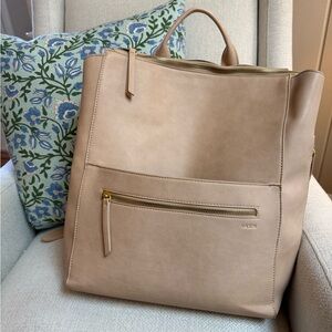 The Fawn + Nordstrom Square Diaper Bag. Color: Beige
